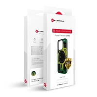 Dėklas telefonui FORCELL F-PROTECT su dviejų sluoksnių 4D technologija, militarinio kritimo testo suderinamas su MagSafe skirtas IPHONE 16 PLUS žalias