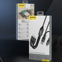 Dudao L3W USB-A/USB-C į Lightning/USB-C/MicroUSB 66W kabelis - juodas