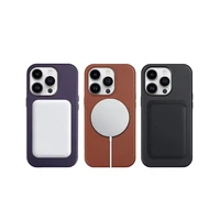 Dėklas Mag Leather Case Apple iPhone 15 Pro oranžinis