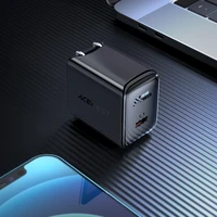 Acefast A23 30W GaN USB-C sieninis įkroviklis (JAV) – juodas