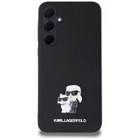 Karl Lagerfeld Saffiano Karl&Choupette Pin dėklas Samsung Galaxy A35 - juodas