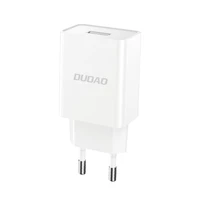Dudao A4EU USB-A 2.1A sieninis įkroviklis - baltas + USB-A - micro USB kabelis