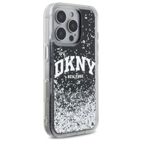 DKNY DKHCP16XLBNAEK iPhone 16 Pro Max 6.9" juodas/juodas kietas dėklas su skystu blizgučiu arkos logotipu