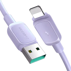 Joyroom Multi-Color Series A14 Lightning / USB-A 2.4A 1.2 m kabelis - violetinis