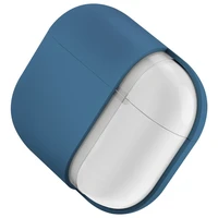 Uniq Nexo AirPods 4 + ausų kabliukų silikoninis dėklas - mėlynas