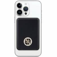 Guess Magnetinė 4G Strassed Metalinis Logotipas indukcinė išorinė baterija 15W 5000mAh - juoda