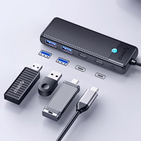 Hub USB-C Orico PAPW2AC-C3 prijungimo stotelė 2x USB-A 3.0 + 2x USB-C 3.0 - juoda