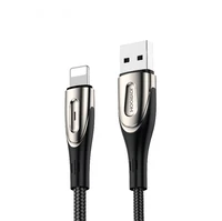 Joyroom Sharp serijos S-M411 USB-A / Lightning 3A kabelis 1.2m su įkrovimo indikacija - juodas
