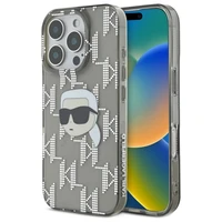Karl Lagerfeld IML Karl galvos elektropluotas iPhone 16 Pro dėklas - juodas