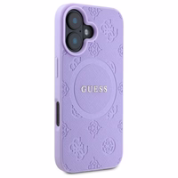 Guess Saffiano Peony Classic Logo Magnetinis dėklas iPhone 16 Plus - violetinis