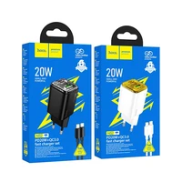 Įkroviklis telefonui Hoco USB A + USB C QC3.0 PD 3A 20W + kabelis USB C į Lightning N52 baltas