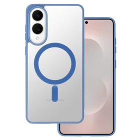 Akrilinis spalvotas Magsafe dėklas Samsung Galaxy S25 Edge šviesiai mėlynas