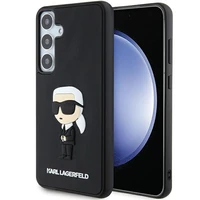 Karl Lagerfeld 3D Guminis Ikonik dėklas telefonui Samsung Galaxy S24 - juodas