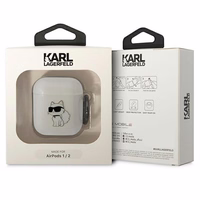 Karl Lagerfeld KLA2HNCHTCT Airpods 1/2 dėklas permatomas Ikonik Choupette