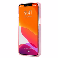 Karl Lagerfeld blizgus Karl's galvos dėklas telefonui iPhone 13 Pro Max – rožinis