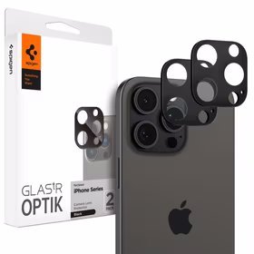 Spigen Optik.tR Apsauginis stiklas kamerai iPhone 14 Pro / Pro Max / 15 Pro / Pro Max / 16 Pro / Pro Max - Juodas 2 vnt.