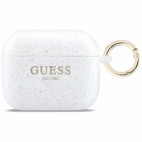 Guess Silikoninis Glitter Ring Dėklas for AirPods Pro 3 - baltas