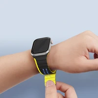 Magnetinė Apple Watch SE, 9, 8, 7, 6, 5, 4, 3, 2, 1 (41, 40, 38 mm) Dux Ducis Apyrankė (LD Versija) - juoda ir geltona