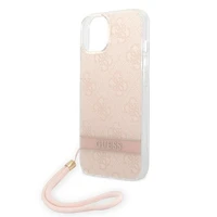 Guess GUOHCP14MH4STP iPhone 14 Plus 6.7 "rožinis / rožinis kietas dėklas 4G spauda Dirželis