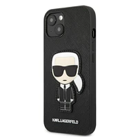 Karl Lagerfeld Saffiano Ikonik Karl's Patch Dėklas iPhone 13 mini - Juodas