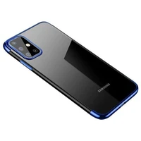 Skaidrus spalvotas dėklas gelio TPU elektroplokavimo rėmelis Samsung Galaxy A72 4G mėlynas