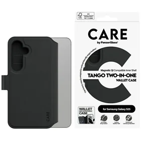 CARE by PanzerGlass Feature Tango 2in1 piniginės dėklas Samsung Galaxy S25 - juodas