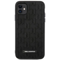 Karl Lagerfeld KLHCN61RUPKLPK iPhone 11 / Xr 6.1" kietas dėklas juodas/juodas 3D monograma
