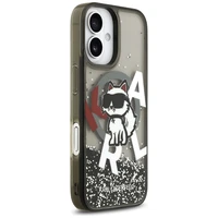 Karl Lagerfeld Skystas blizgantis Choupette logotipas Magnetinis dėklas iPhone 17 - juodas