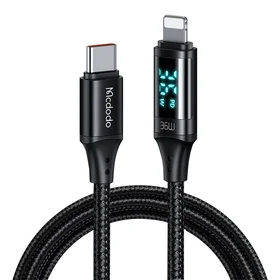 Kabelis "Mcdodo CA-1030" USB-C į "Lightning", 36 W, 1,2 m (juodas)