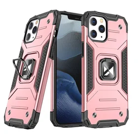 Wozinsky Ring Armor Case stovas tvirtas apsauginis dėklas iPhone 13 Pro Max rožinis auksas