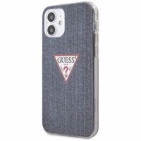 Guess GUHCP12SPCUJULDB iPhone 12 mini 5.4" tamsiai mėlynas kietas dėklas Jeans kolekcija