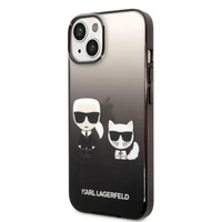 Karl Lagerfeld KLHCP14STGKCK iPhone 14 6,1 "kietas dėklas juodas / juodas Gradientinis Ikonik Karlas & Choupette