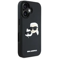 Karl Lagerfeld HC 3D guminis dvigubų galvų iPhone 16 dėklas - juodas