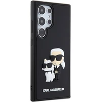 Karl Lagerfeld 3D guminis Karl&Choupette dėklas telefonui Samsung Galaxy S24 Ultra - juodas