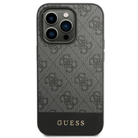 Guess GUHCP14XG4GLGR iPhone 14 Pro Max 6.7" pilkas/pilkas kietas dėklas 4G Stripe kolekcija