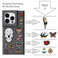 Rinkinys Dėklas Pinit Dynamic + Tattoo Pin iPhone 14 Pro Max 6.7" juodas raštas 2