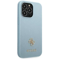 Guess Saffiano 4G Small Metal Logo Case for iPhone 13 Pro / 13 - Blue