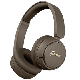 Guess belaidės ausinės BT HEADPHONES SCRIPT METAL LOGO rudos