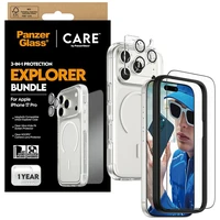 CARE by PanzerGlass flagmanas tyrinėtojas 3in1 dėklas + stiklas + lęšio apsauga iPhone 17 Pro