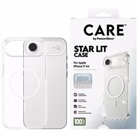 CARE by PanzerGlass Flagship Urban Explorer dėklas telefonui su baltu magnetiniu MagSafe, skirtas iPhone Air – skaidrus su blizgučiais