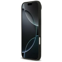 Guess Grained Flowers Classic Logo MagSafe dėklas iPhone Air - juodas (m)