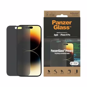 PanzerGlass Classic Fit antibakterinis privatumo stiklas iPhone 14 Pro
