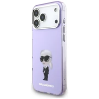 Karl Lagerfeld IML akvarelės Karl & Choupette ir logotipo magnetinis dėklas telefonui iPhone 17 Pro Max - violetinis