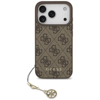 Guess 4G Charms Collection Magnetinis dėklas telefonui iPhone 17 Pro - rudas