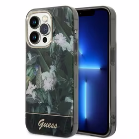 Guess GUHCP14LHGJGHA iPhone 14 Pro 6.1" žalias/žalias kietas dėklas Jungle Collection