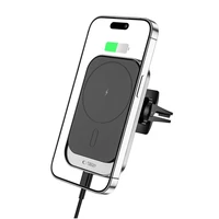 Tech-Protect CW19 MagSafe magnetinis automobilinis laikiklis su 15W indukciniu įkrovikliu oro angai - juodas