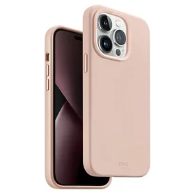 Uniq Lino Hue Magclick įkrovimo dėklas telefonui iPhone 14 Pro - rožinė