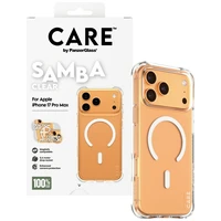 CARE by PanzerGlass Madingas Samba dėklas su baltu Magnetiniu iPhone 17 Pro Max - Skaidrus