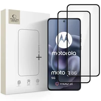 Tech-Protect Glass Fit+ 2 dalių grūdinto stiklo rinkinys Motorola Moto G86 5G / G86 5G Power - juodas