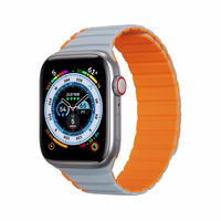 Magnetinis laikrodžio dirželis Apple Watch SE, 9, 8, 7, 6, 5, 4, 3, 2, 1 (41, 40, 38 mm) Dux Ducis laikrodžio dirželis (LD versija) - pilkas / oranžinis
